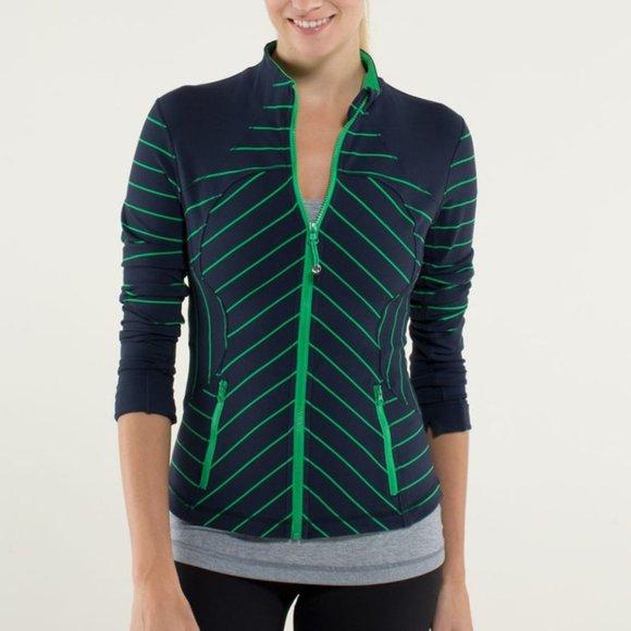 lululemon athletica Jackets & Blazers - Lululemon Forme Jacket *Cuffins Slalom Stripe Inkwell Jacket - Sz 8